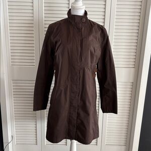 Merrell Performance Rain and Weatherproof Trench Coat Chocolate Brown Size Large
